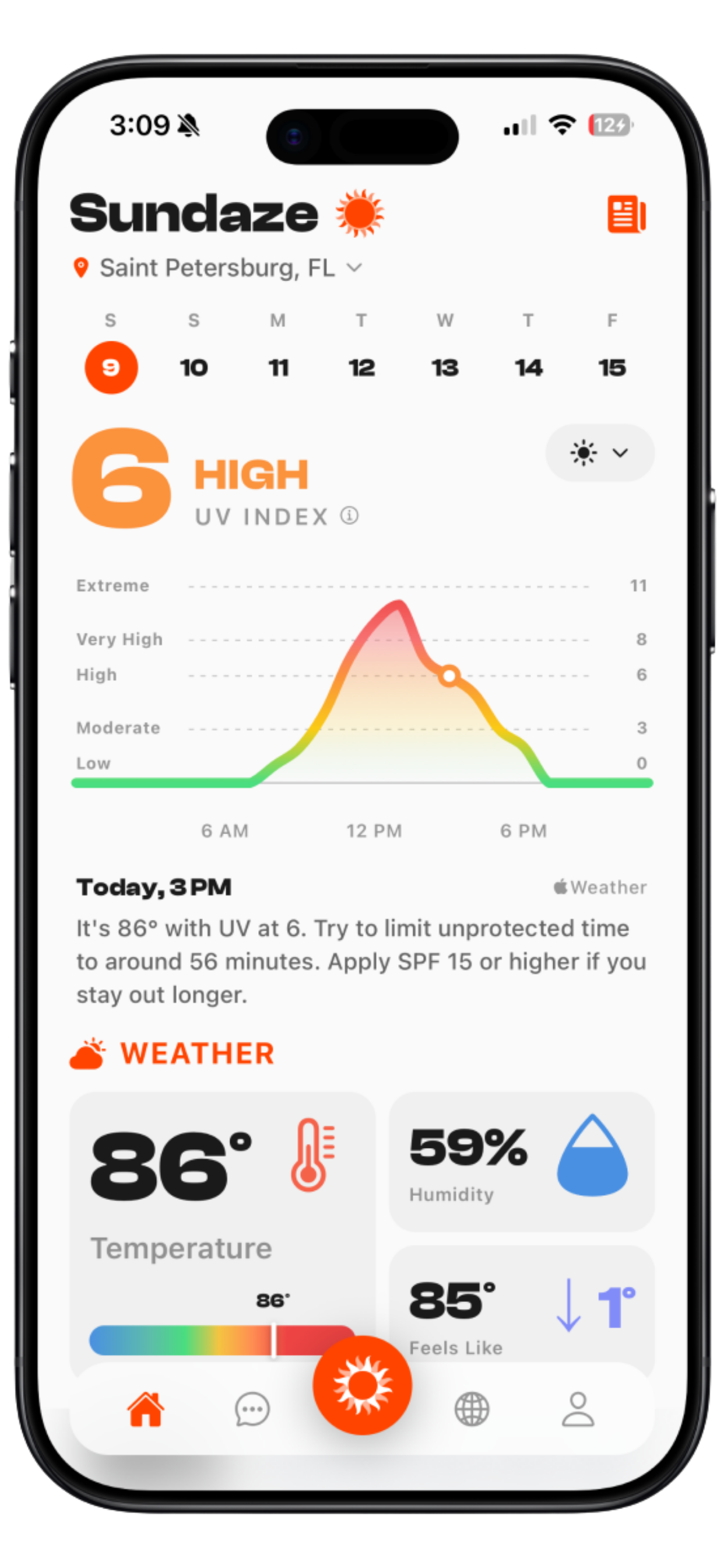 Sundaze UV index screen